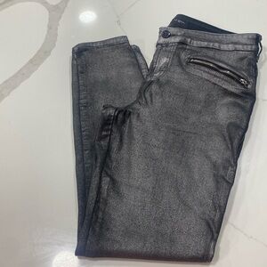 Guess silver black low rise ultra skinny extreme strech pants 32